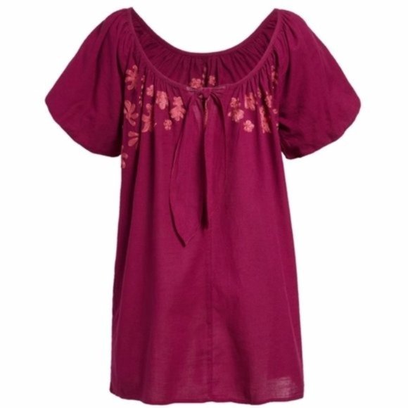 FREE PEOPLE Fiona Embroidered Dress Plum NWT Size Medium - Picture 4 of 5
